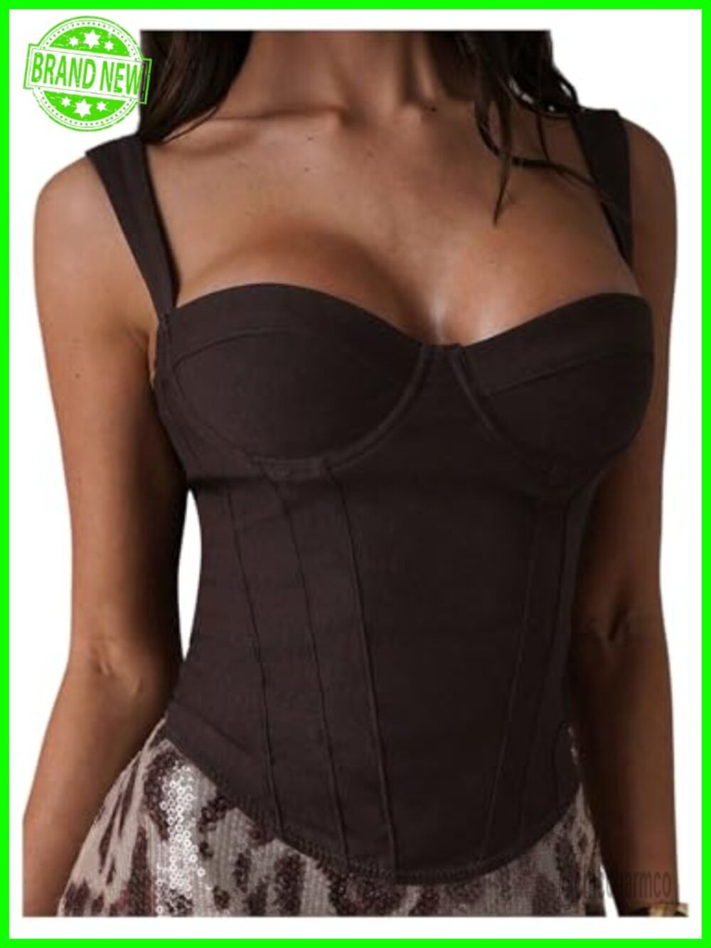Verdusa Women's Lace Up Bustier Corset Top Push Up Crop Top Rave Club Outfit